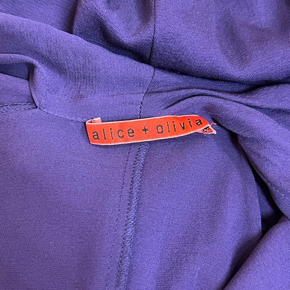 Alice + Olivia Royal Purple Grecian Style Silk Top - Picture 6 of 6